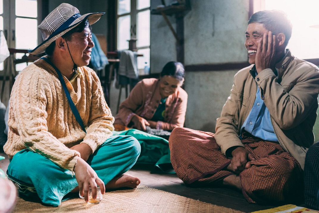 elderly man telling story